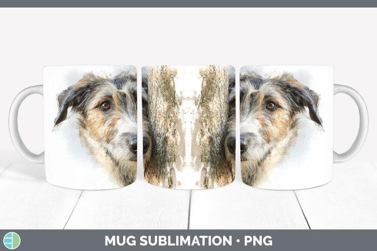 GorgeousDogs 03 Tree Peek Mug Wrap design.