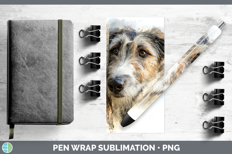 Irish Wolfhound Dogs 03 Tree Peek Pen Wrap Sublimation Desi
