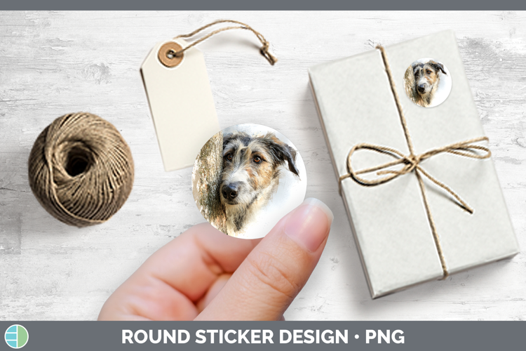 Irish Wolfhound Dogs 03 Tree Peek Stickers Design