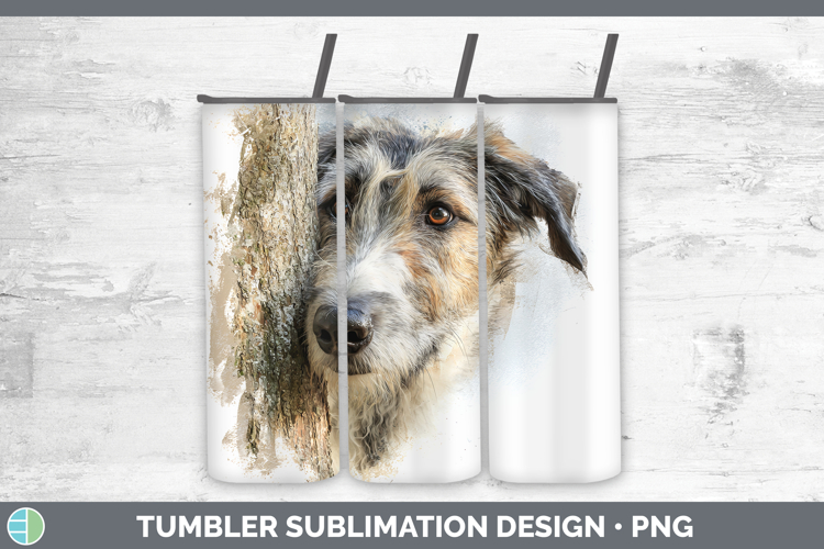 Irish Wolfhound Dogs 03 Tree Peek Tumbler Sublimation Desig