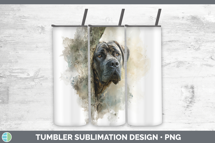 Mastiff Dogs 03 Tree Peek Tumbler Sublimation Design