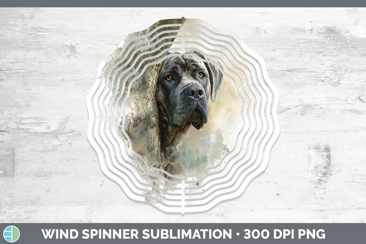 Mastiff Dogs 03 Tree Peek Wind Spinner Sublimation Design