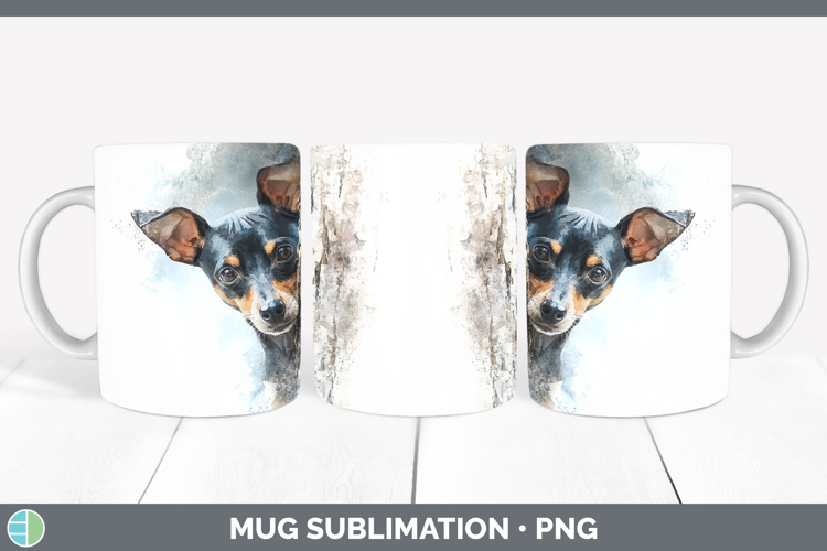 Miniature Pinscher Dogs 03 Tree Peek Mug Wrap Sublimation De