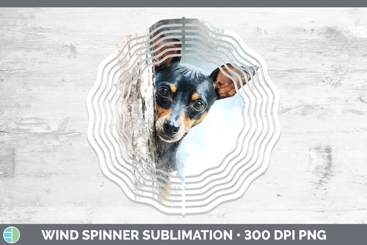 Miniature Pinscher Dogs 03 Tree Peek Wind Spinner Sublimatio