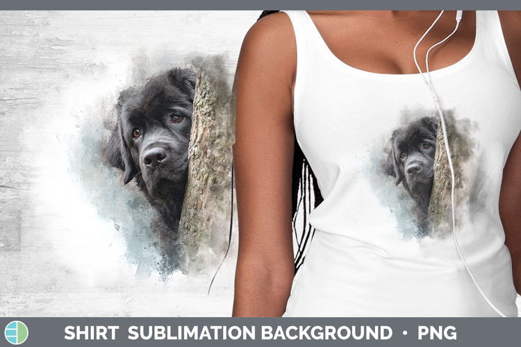 Newfoundland Dogs 03 Tree Peek Shirt Sublimation Design