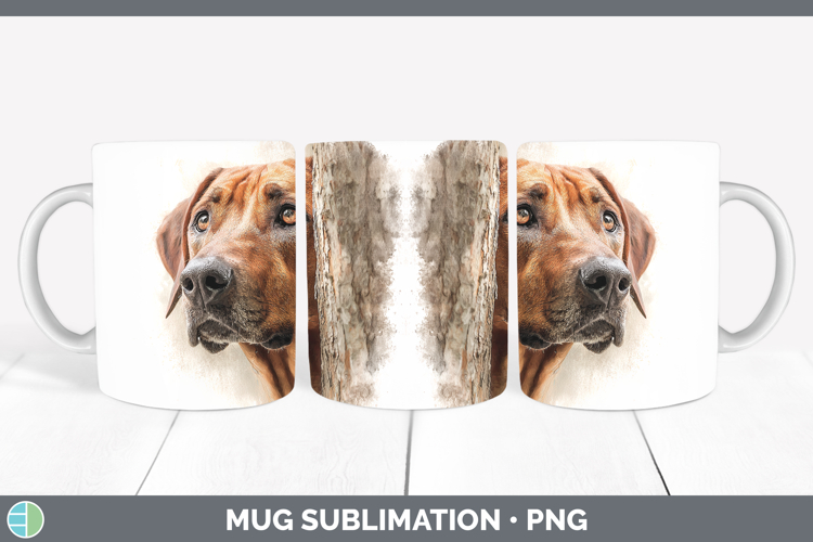 Rhodesian Ridgeback Dogs 03 Tree Peek Mug Wrap Sublimation D