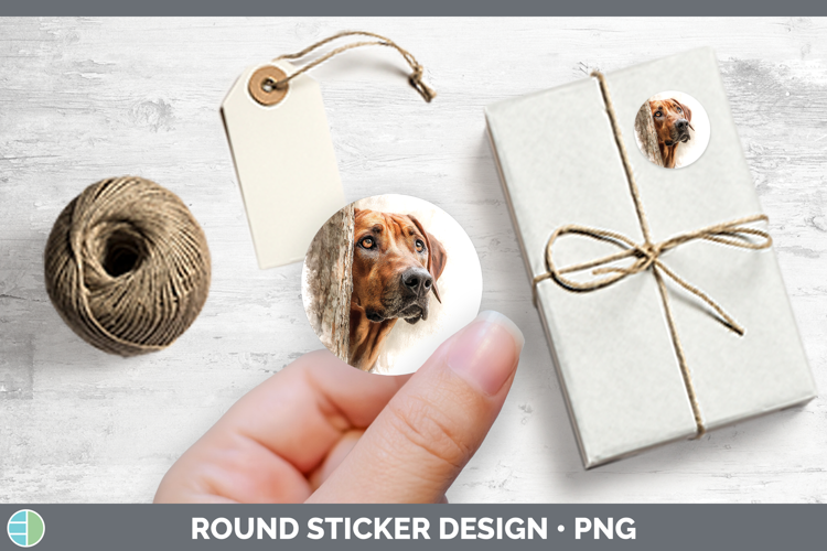 Rhodesian Ridgeback Dogs 03 Tree Peek Stickers Design