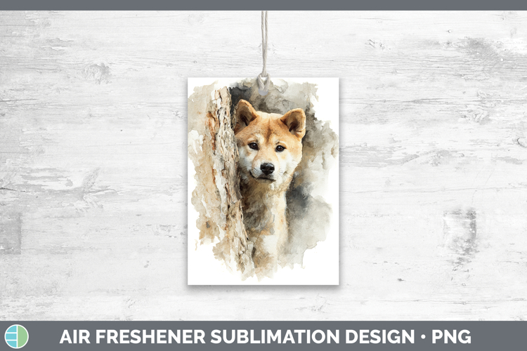 Shiba Inu Dogs 03 Tree Peek Air Freshener Sublimation Design