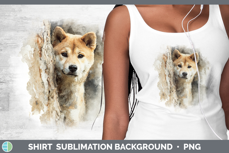 Shiba Inu Dogs 03 Tree Peek Shirt Sublimation Design