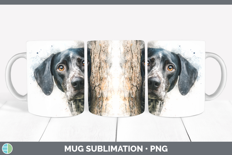 Shorthaired Pointer Dogs 03 Tree Peek Mug Wrap Sublimation D