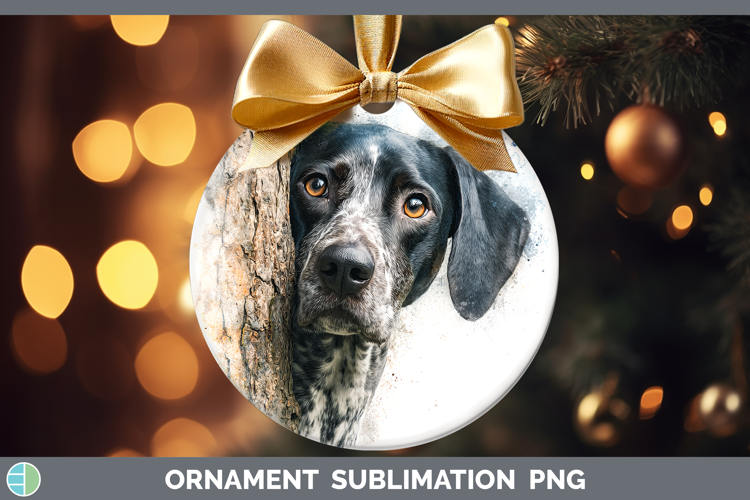 Shorthaired Pointer Dogs 03 Tree Peek Ornament Sublimation D