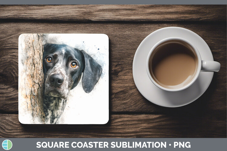GorgeousDogs 03 Tree Peek Square Coaster design.