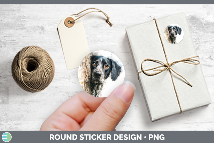Shorthaired Pointer Dogs 03 Tree Peek Stickers Design