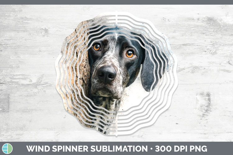 Shorthaired Pointer Dogs 03 Tree Peek Wind Spinner Sublimati