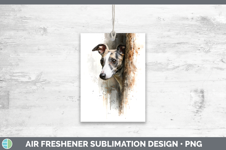Whippet Dogs 03 Tree Peek Air Freshener Sublimation Design