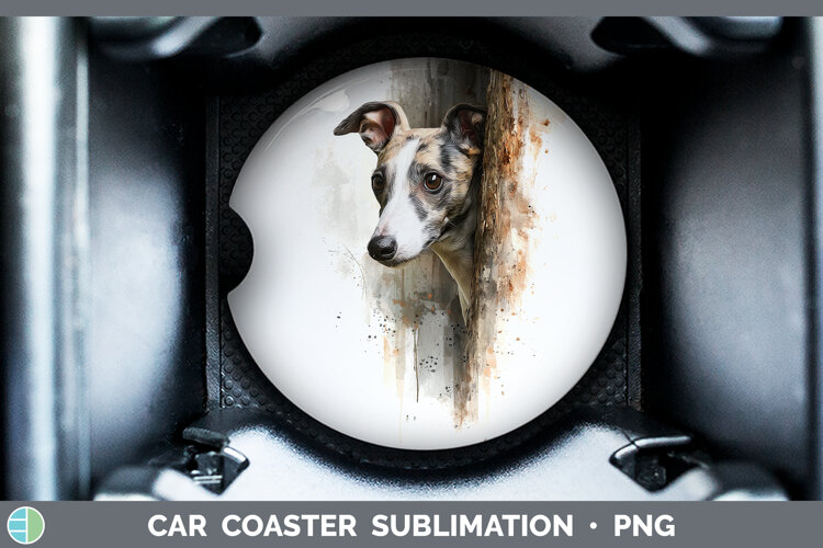 GorgeousDogs 03 Tree Peek Car Coaster design.