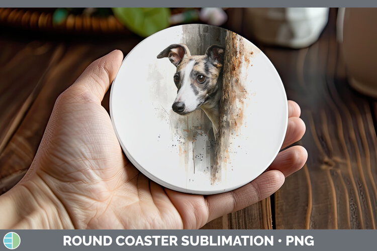 GorgeousDogs 03 Tree Peek Round Coaster design.