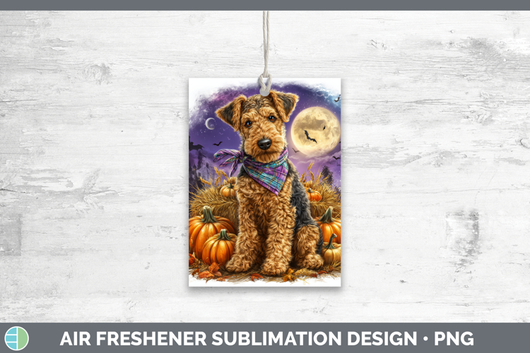 Airedale Terrier Air Freshener Dogs 04 Bandana Halloween Sub