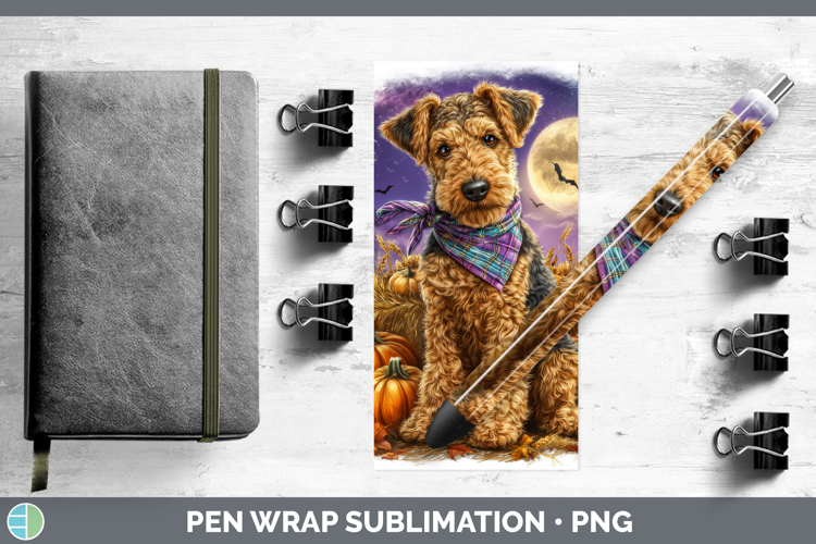 Airedale Terrier Pen Wrap Dogs 04 Bandana Halloween Sublimat