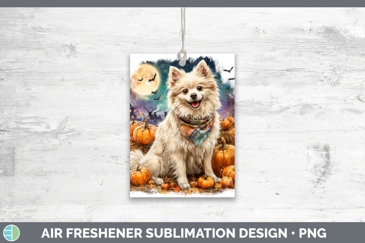 American Eskie Air Freshener Dogs 04 Bandana Halloween Subli