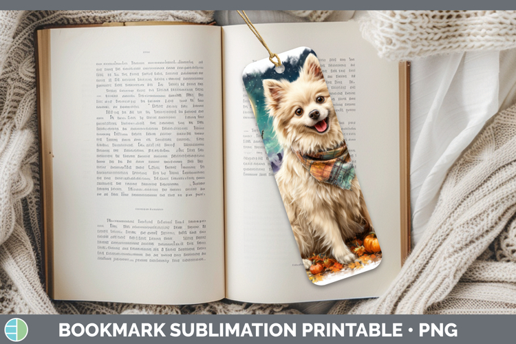 American Eskie Bookmark Dogs 04 Bandana Halloween Sublimatio