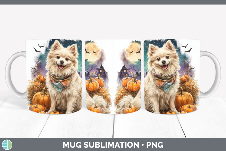 American Eskie Mug Wrap Dogs 04 Bandana Halloween Sublimatio