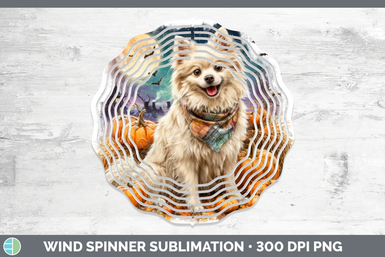 American Eskie Wind Spinner Dogs 04 Bandana Halloween Sublim