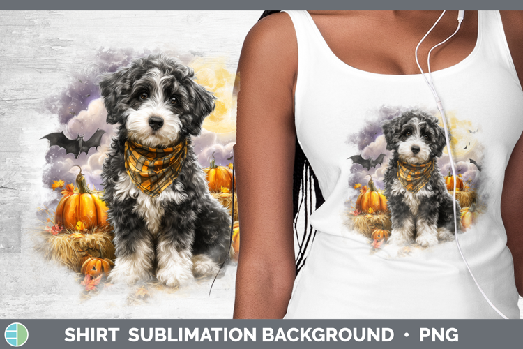 Bernedoodle Shirt Dogs 04 Bandana Halloween Sublimation Back