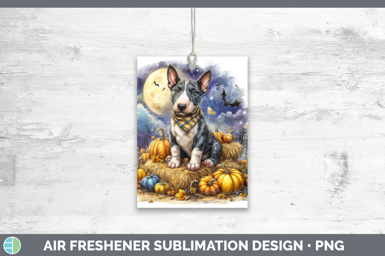 Bull Terrier Air Freshener Dogs 04 Bandana Halloween Sublima