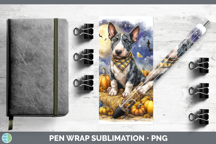 Bull Terrier Pen Wrap Dogs 04 Bandana Halloween Sublimation