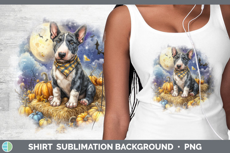 Bull Terrier Shirt Dogs 04 Bandana Halloween Sublimation Bac