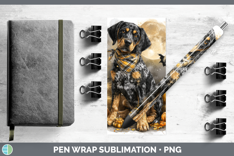 English Coonhound Pen Wrap Dogs 04 Bandana Halloween Sublima