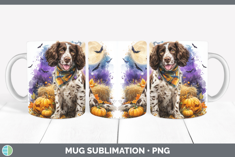 English Springer Spaniel Mug Wrap Dogs 04 Bandana Halloween
