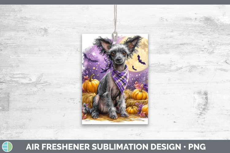Hairless Chinese Crested Air Freshener Dogs 04 Bandana Hallo