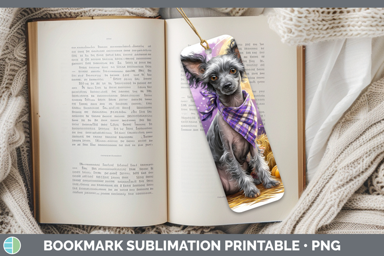 Hairless Chinese Crested Bookmark Dogs 04 Bandana Halloween