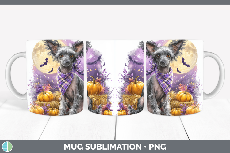 Hairless Chinese Crested Mug Wrap Dogs 04 Bandana Halloween