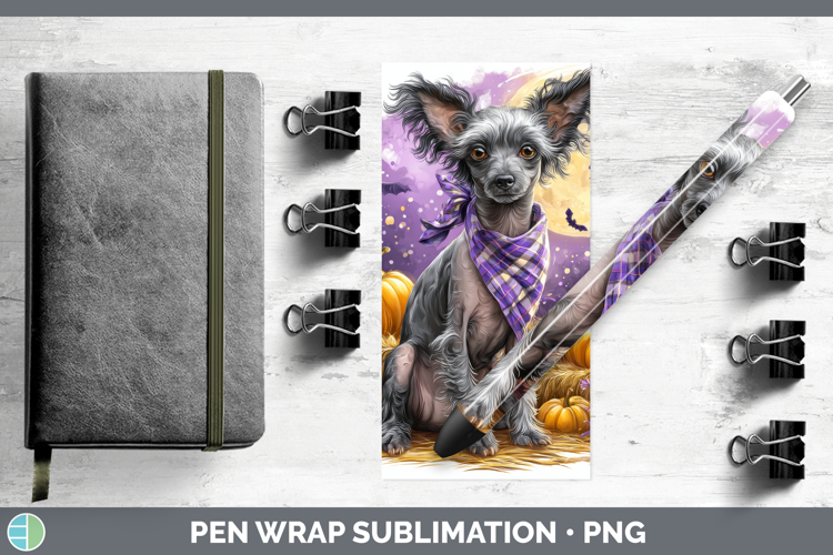 Hairless Chinese Crested Pen Wrap Dogs 04 Bandana Halloween