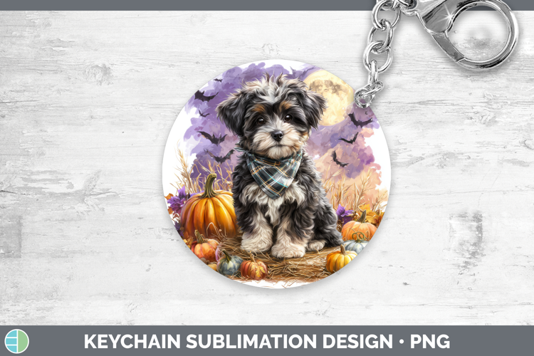 Havanese Keychain Dogs 04 Bandana Halloween Sublimation Keyr