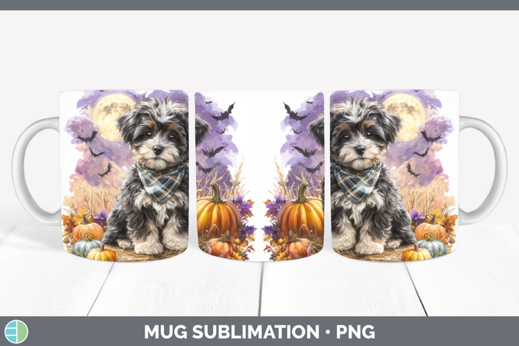 Havanese Mug Wrap Dogs 04 Bandana Halloween Sublimation Coff