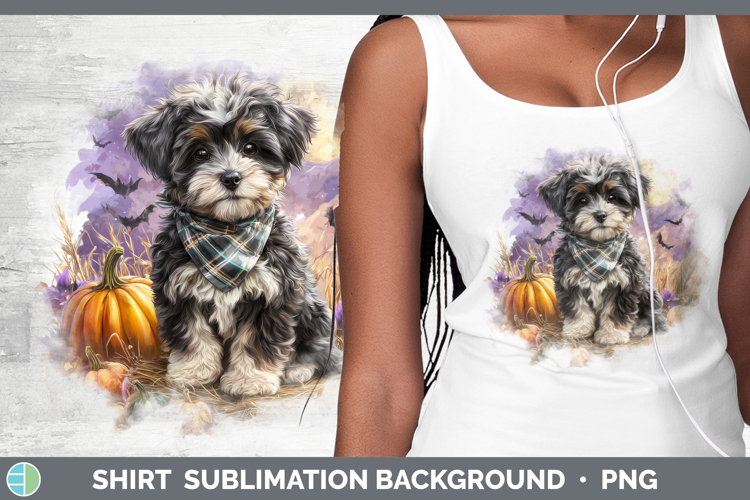 Havanese Shirt Dogs 04 Bandana Halloween Sublimation Backgro