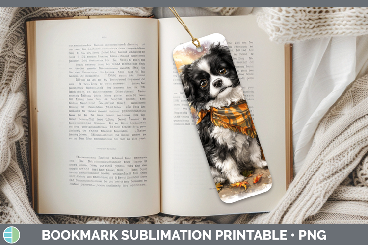 Japanese Chin Bookmark Dogs 04 Bandana Halloween Sublimation