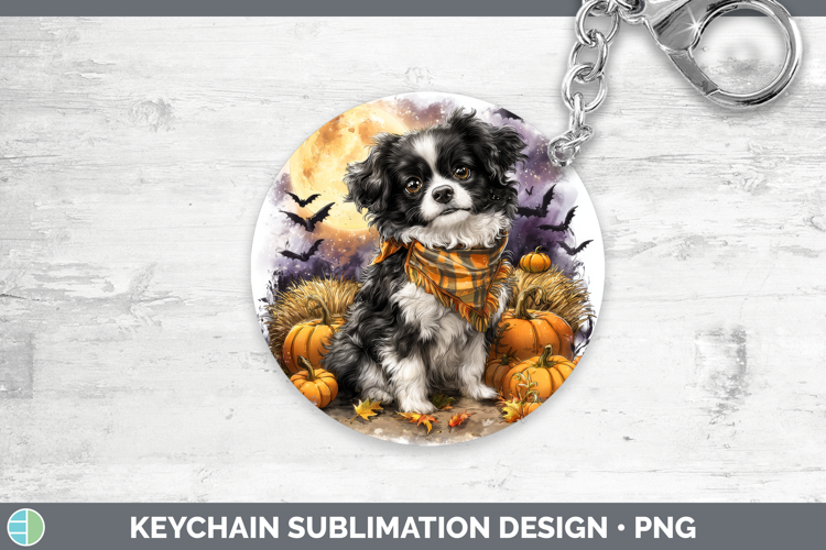 Japanese Chin Keychain Dogs 04 Bandana Halloween Sublimation