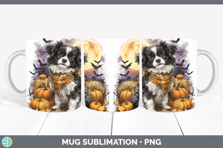 GorgeousDogs 04 Bandana Halloween Mug Wrap design.