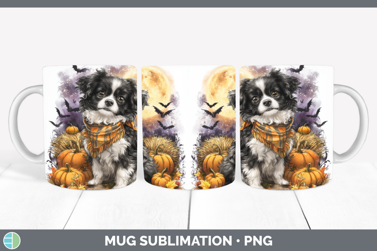 Japanese Chin Mug Wrap Dogs 04 Bandana Halloween Sublimation