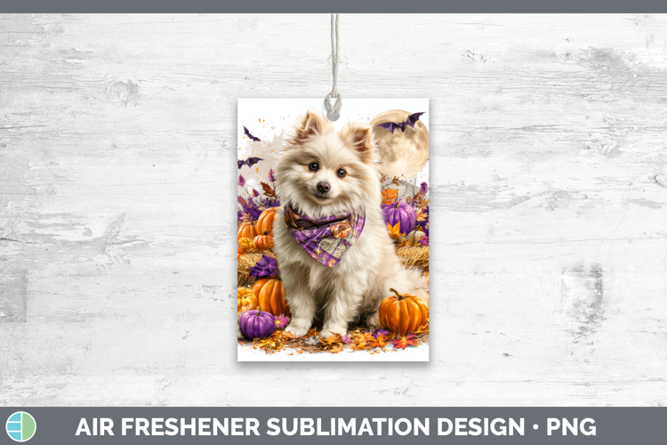 Japanese Spitz Air Freshener Dogs 04 Bandana Halloween Subli