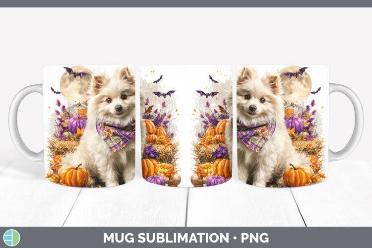 GorgeousDogs 04 Bandana Halloween Mug Wrap design.