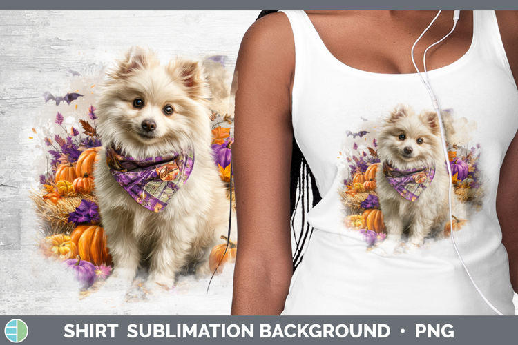 Japanese Spitz Shirt Dogs 04 Bandana Halloween Sublimation B