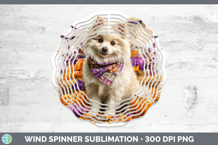 Japanese Spitz Wind Spinner Dogs 04 Bandana Halloween Sublim