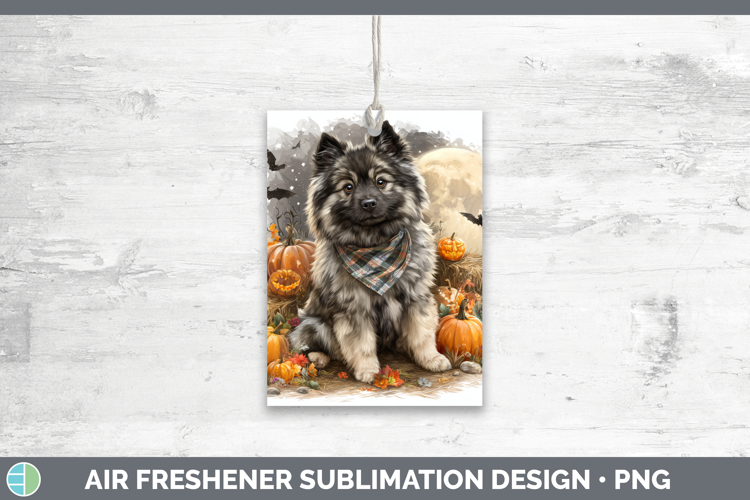 Keeshond Air Freshener Dogs 04 Bandana Halloween Sublimation