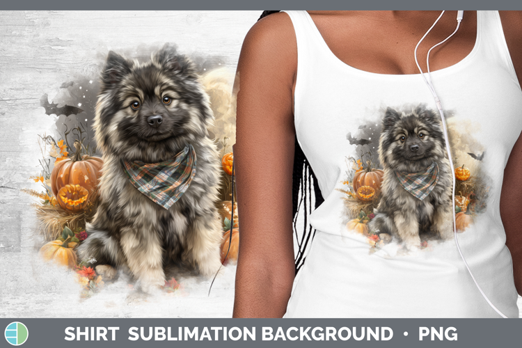 Keeshond Shirt Dogs 04 Bandana Halloween Sublimation Backgro